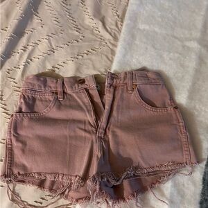 Wrangler Pink Frayed Hem Jean Shorts